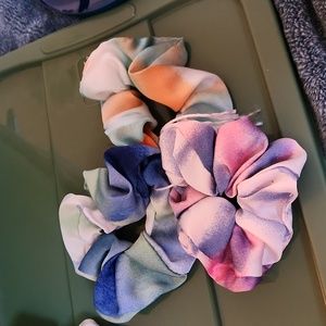 5 for $12 Jewelry Set of 3 Multi Rainbow Colored Scrunchies